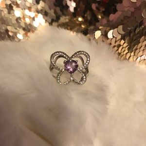 🦋.925 Silver Amethyst Butterfly Ring Sz 7 💍
